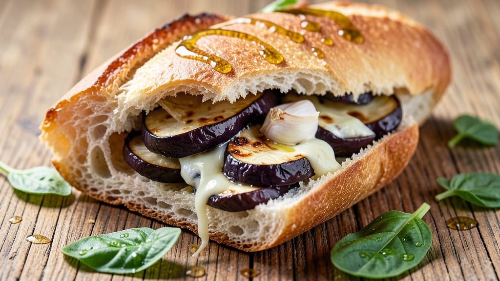 Aubergine, Kitchen Cheese Bread Recipe: Smoky Roasted Eggplant and Gooey Mozzarella Twist